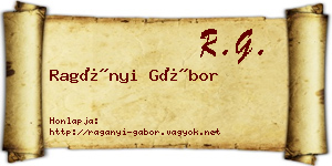 Ragányi Gábor névjegykártya
